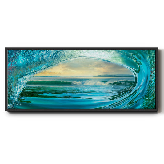 Big Wave - Floater Framed Canvas Print