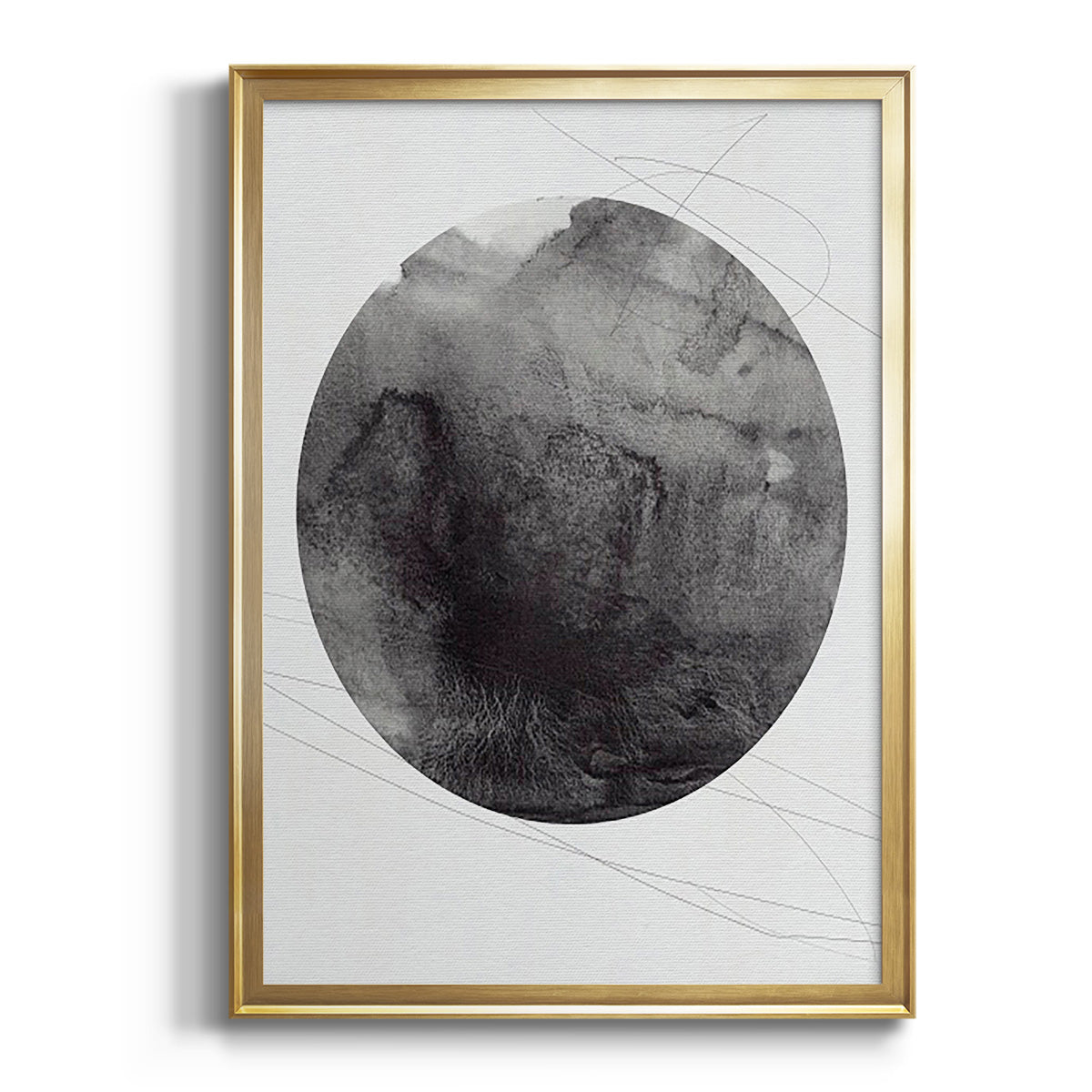 Graphite Moon I - Modern Framed Canvas Print