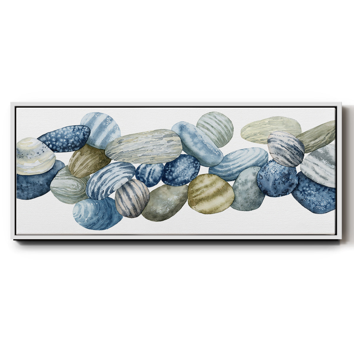 Found Pebbles III - Floater Framed Canvas Print
