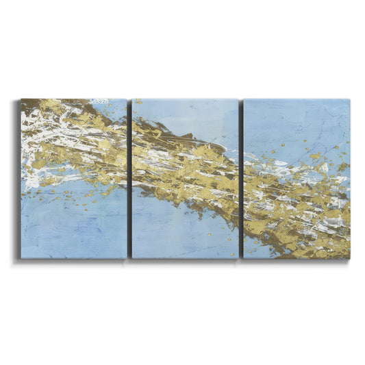 Three-panel canvas wall art featuring  on white background.