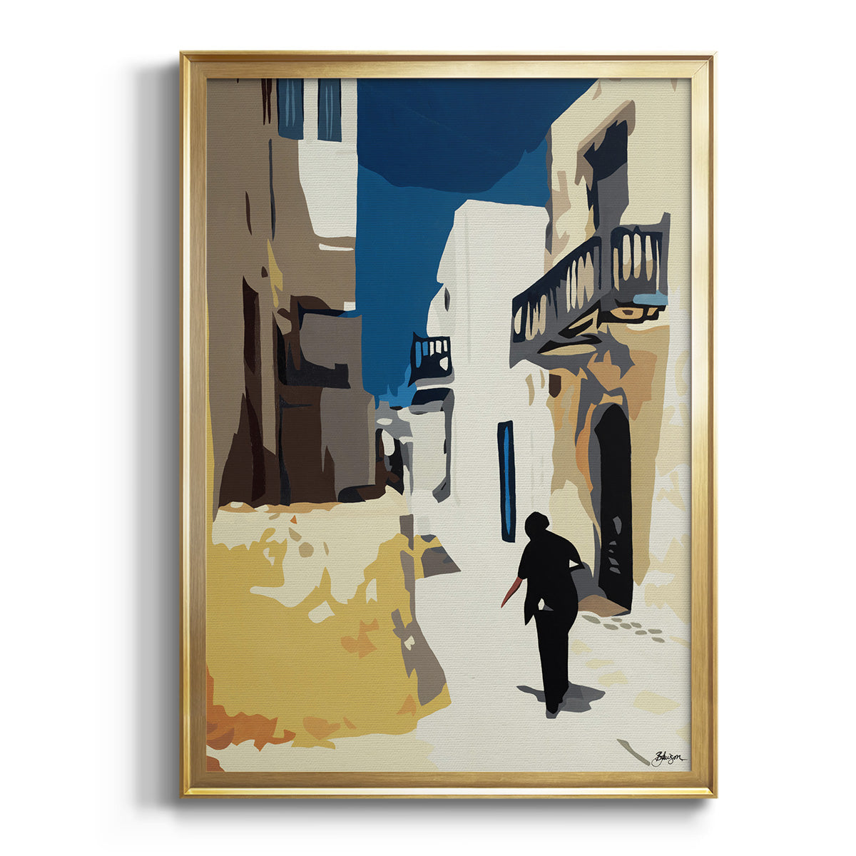 Mykonos 3 - Modern Framed Canvas Print