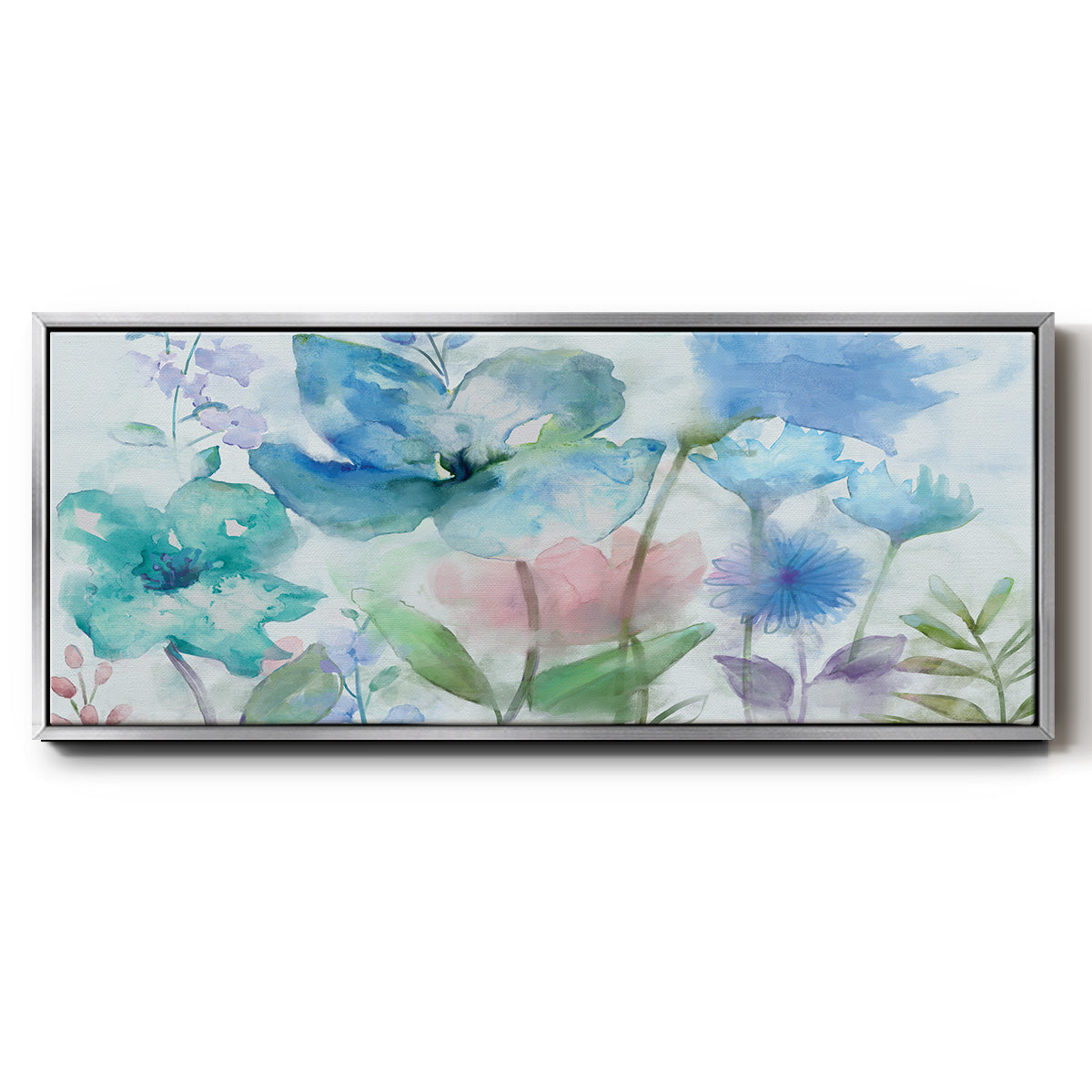 Mingled Blues - Floater Framed Canvas Print