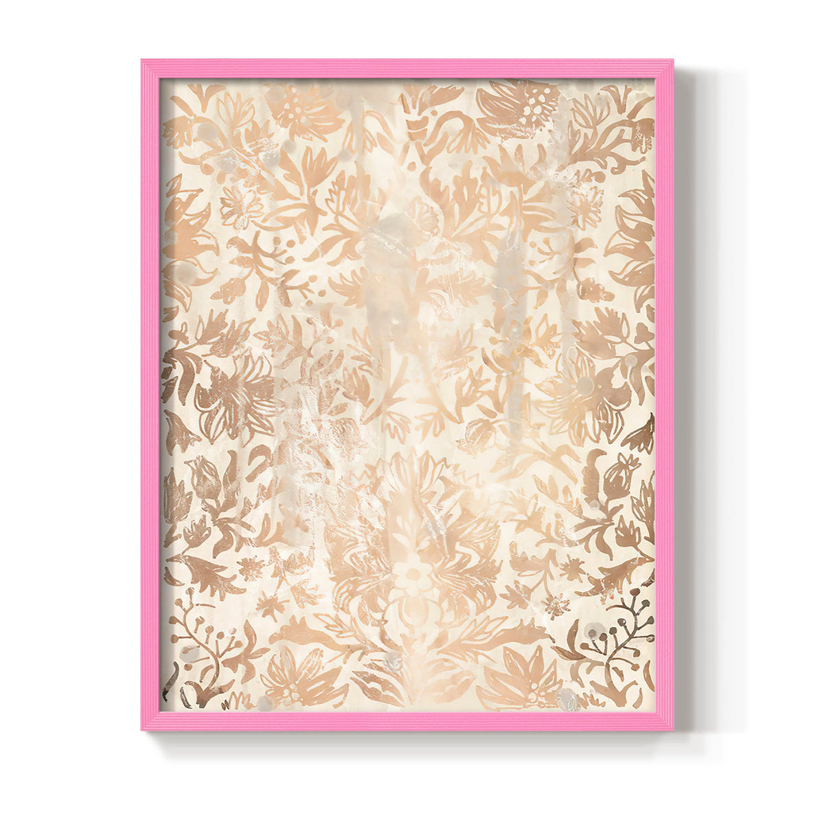 Walnut Damask I - Restickable Framed Art Print