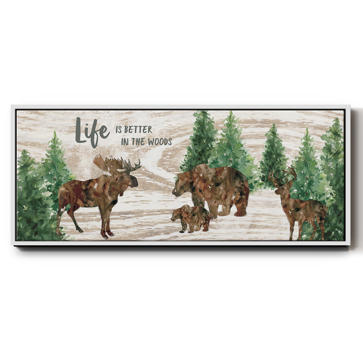 Better in the Woods - Floater Framed Canvas Print