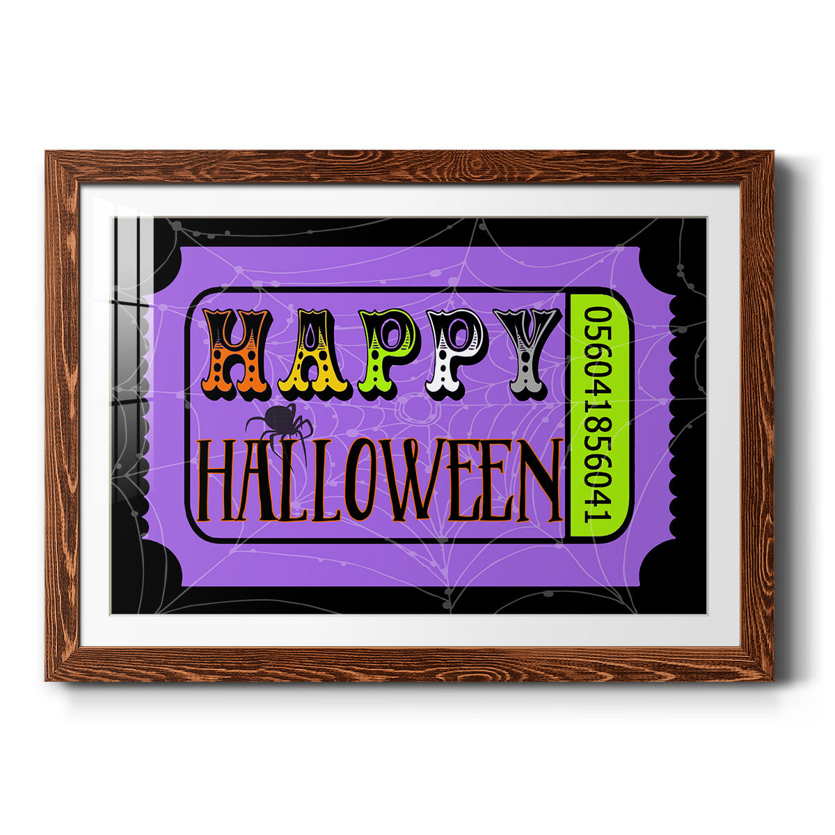 Happy Halloween Ticket - Barnwood Framed Art Print