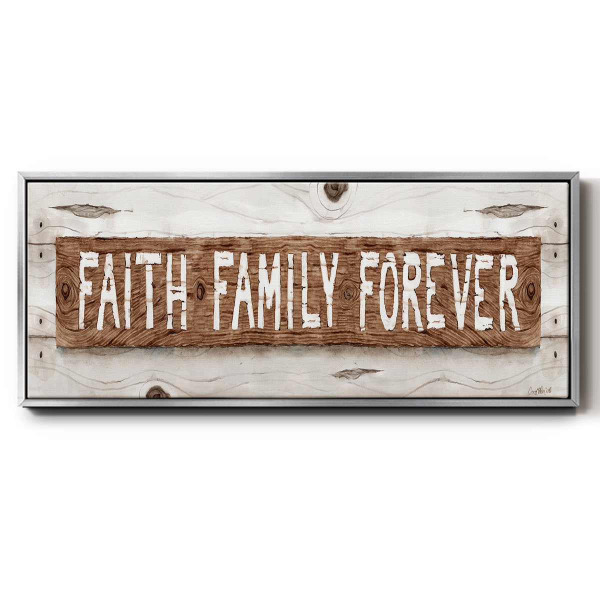 Faith Family Forever - Floater Framed Canvas Print