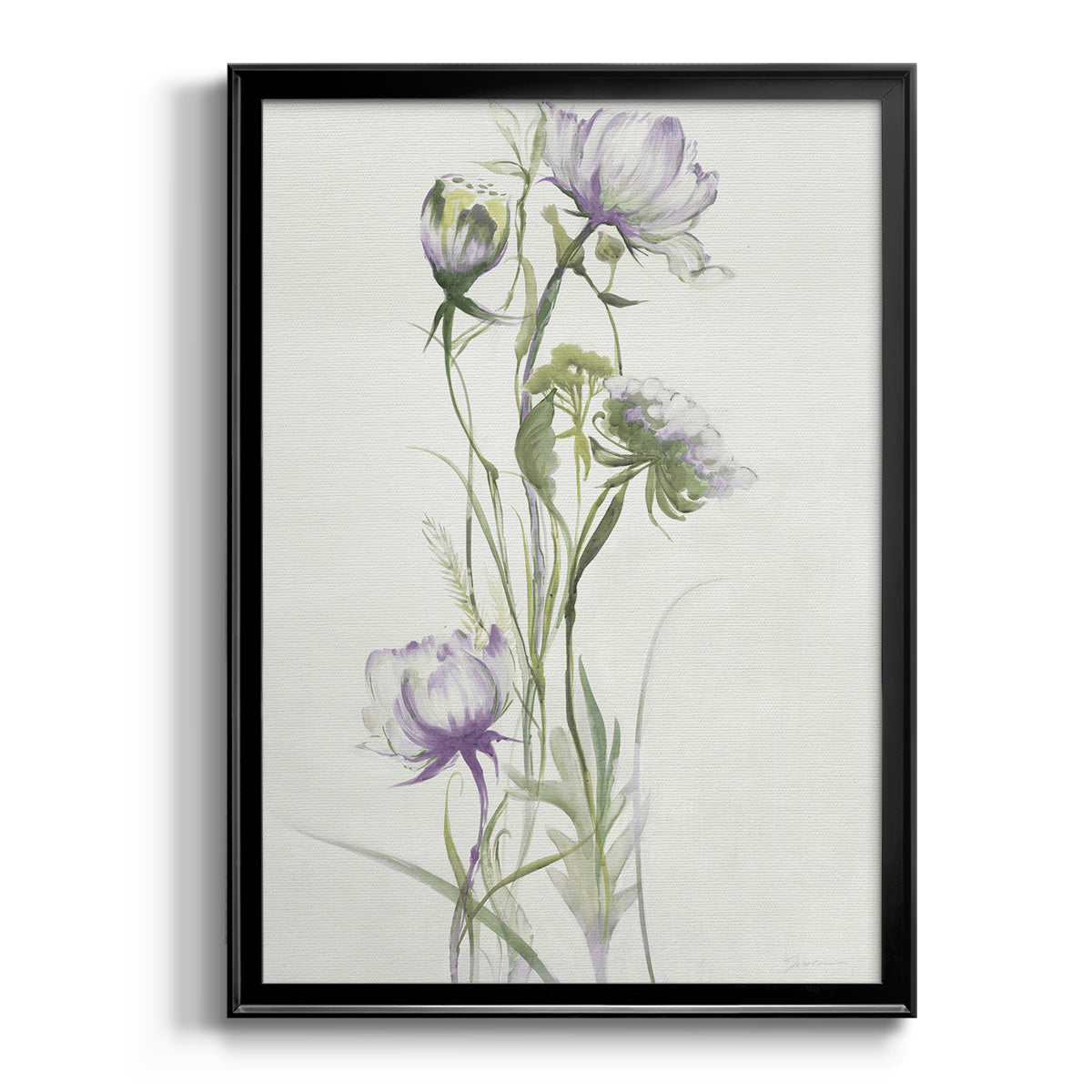 Late Summer Wildflowers I - Modern Framed Canvas Print