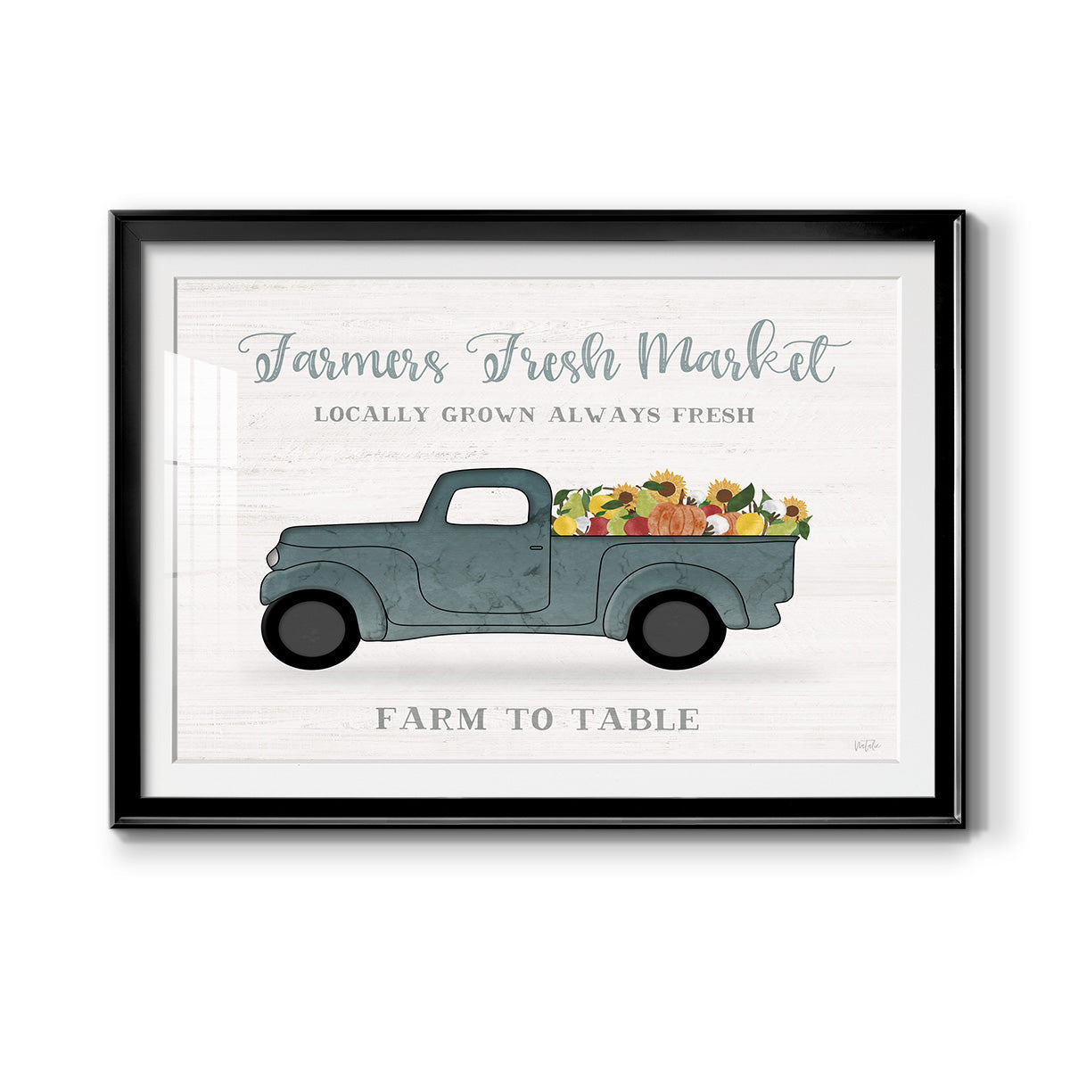 Fresh Sunflowers Truck Premium Framed Print - Ready to Hang