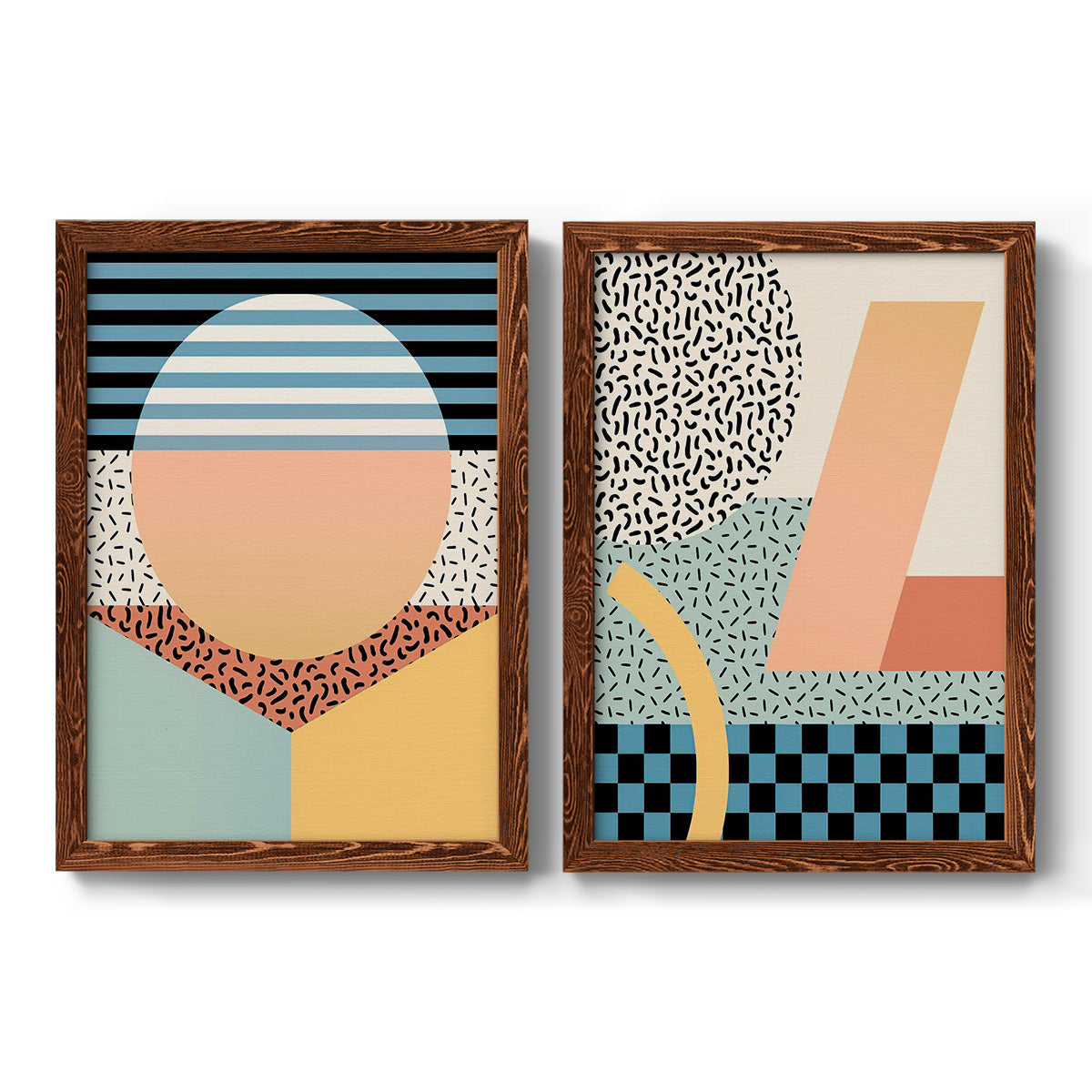 Modern Memphis III - Premium Framed Canvas 2 Piece Set - Ready to Hang