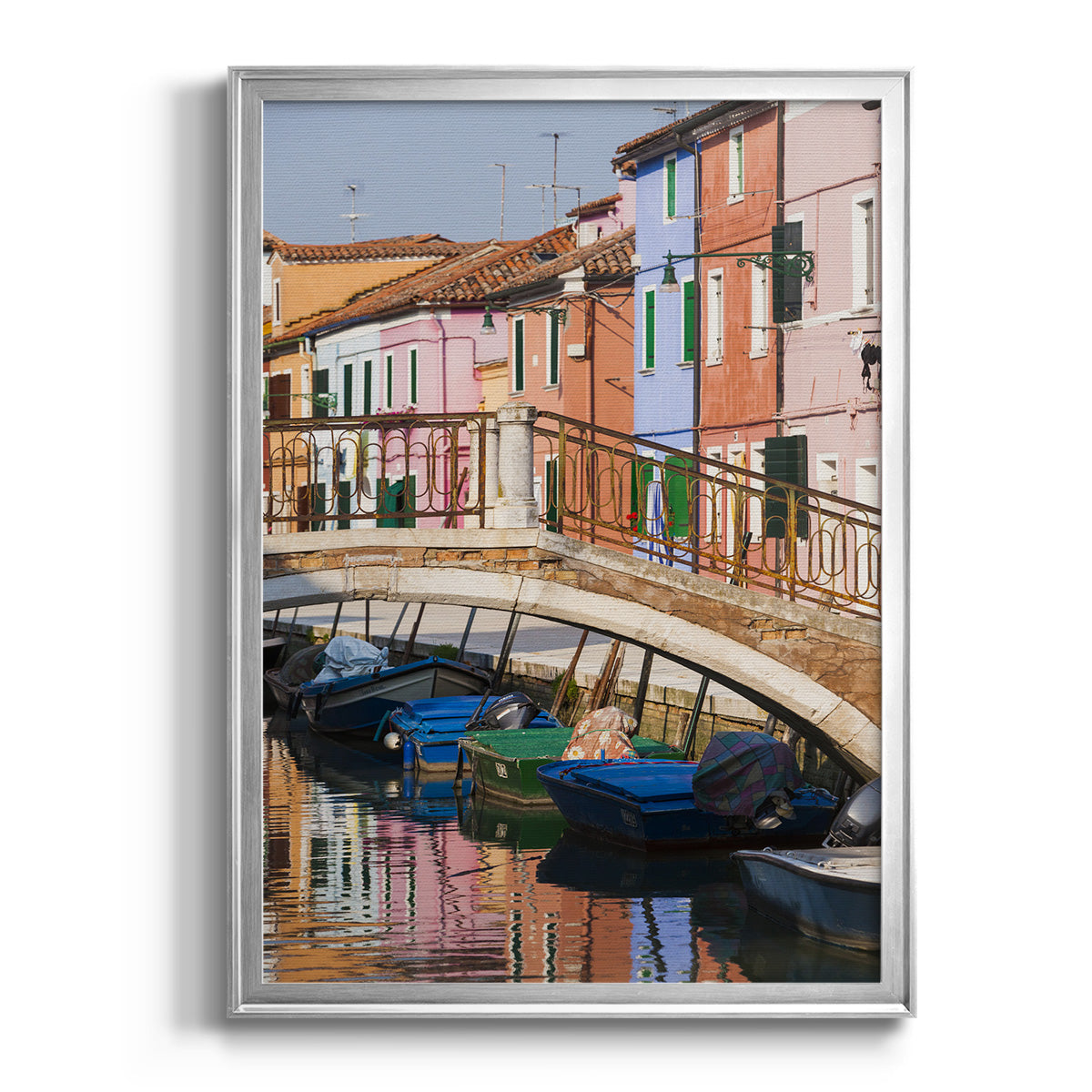 Colorful Canal - Modern Framed Canvas Print