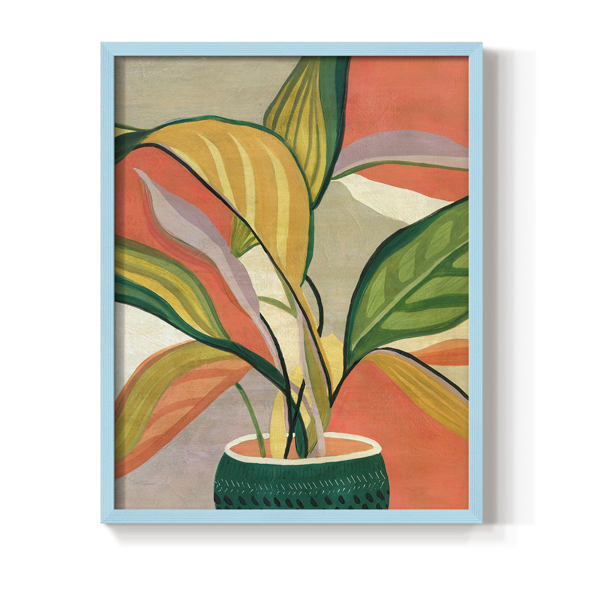 Potted Bird of Paradise - Restickable Framed Art Print