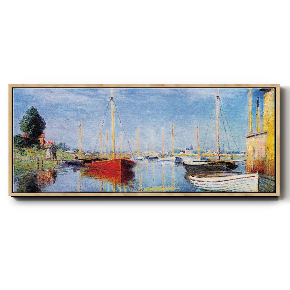 Pleasure Boats at Argenteuil - Floater Framed Canvas Print