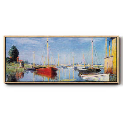 Pleasure Boats at Argenteuil - Floater Framed Canvas Print