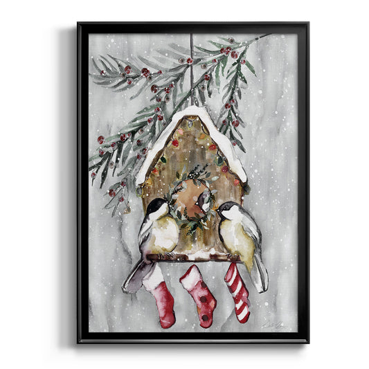 Winter Birds - Modern Framed Canvas Print