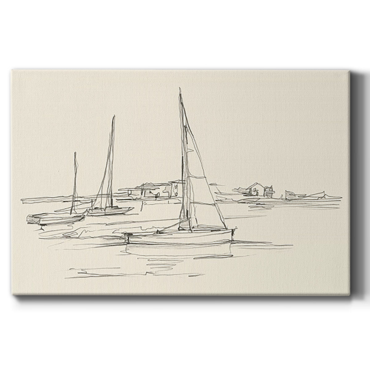 Coastal Contour Sketch I - Canvas Art Print