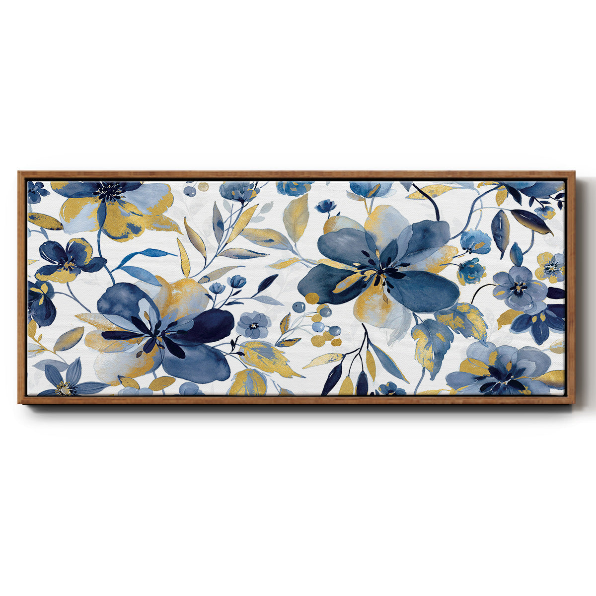 Golden Indigo - Floater Framed Canvas Print