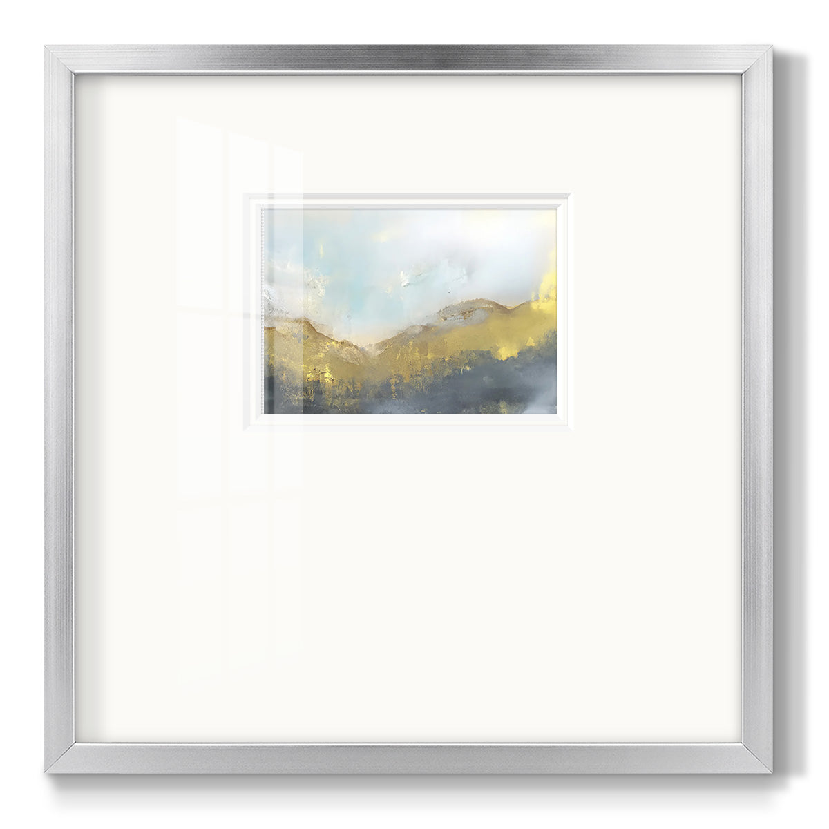 Blue and Gold Abstract IV Premium Framed Print Double Matboard