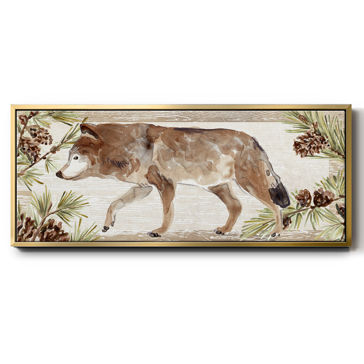 Rustic Barnwood Animals Collection D - Floater Framed Canvas Print