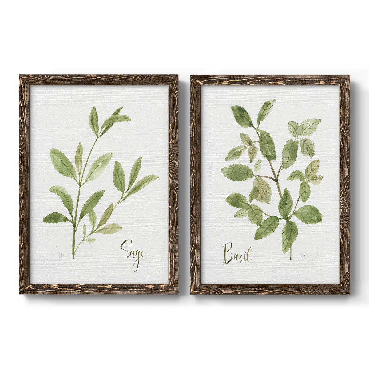 Herb Sage - Premium Framed Canvas 2 Piece Set - Ready to Hang