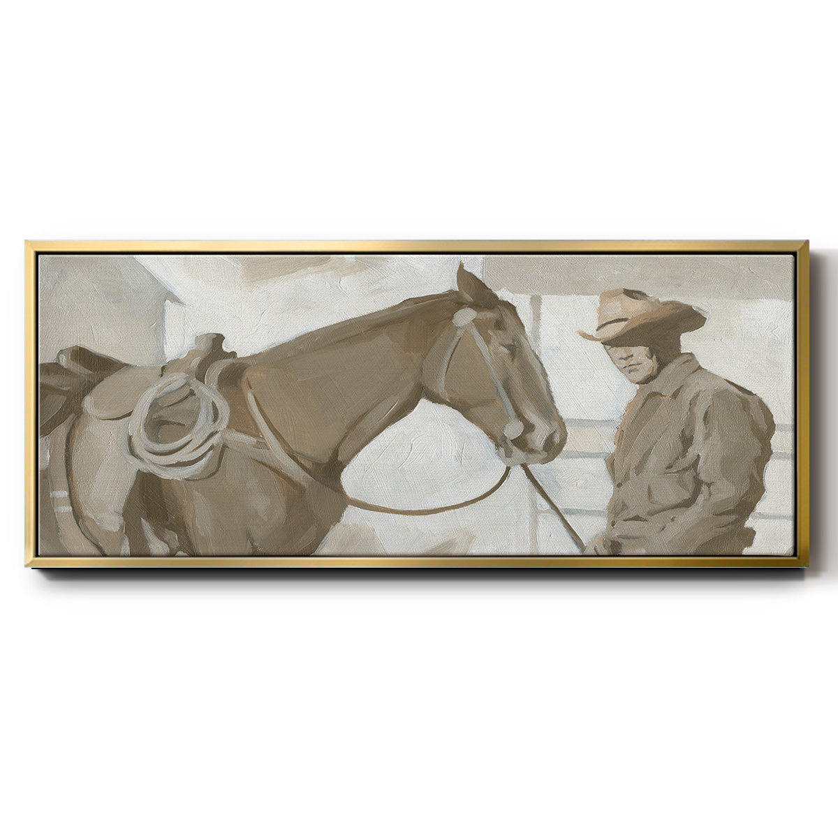 Work Friends I - Floater Framed Canvas Print