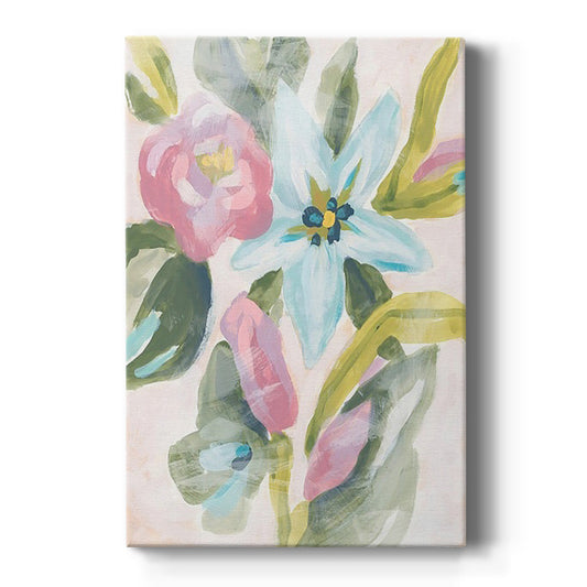 Floral Breeze Fresco  I - Canvas Art Print