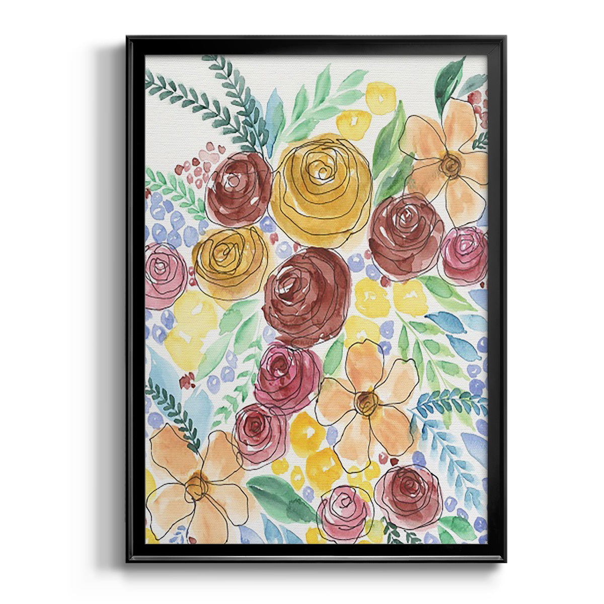 Flower Carousel II - Modern Framed Canvas Print