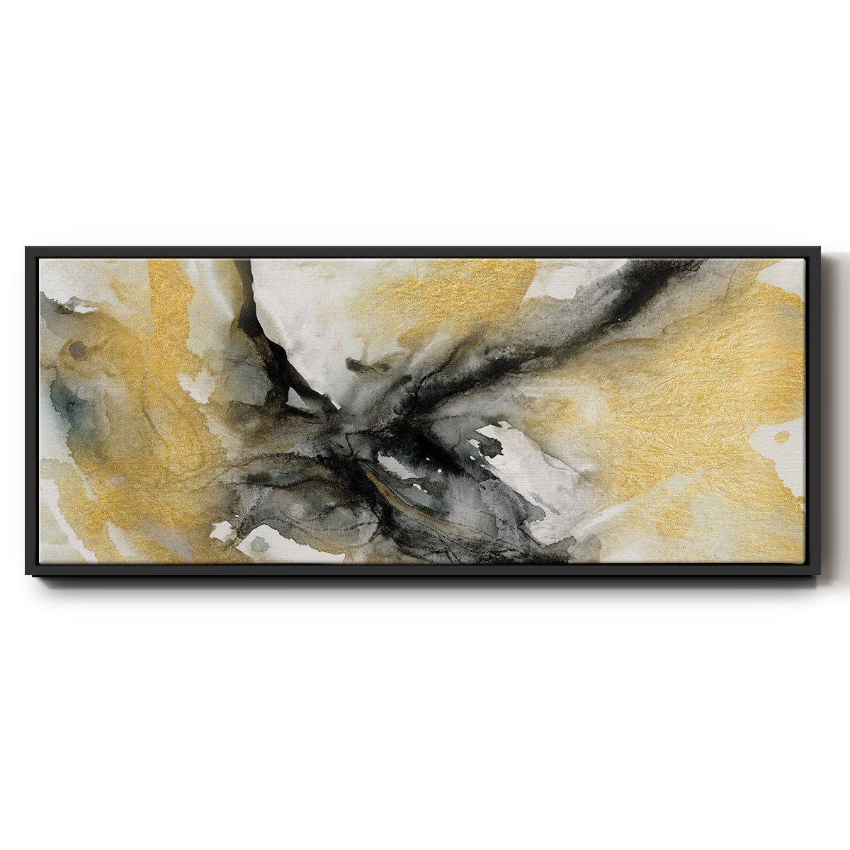 Golden Harmony - Floater Framed Canvas Print