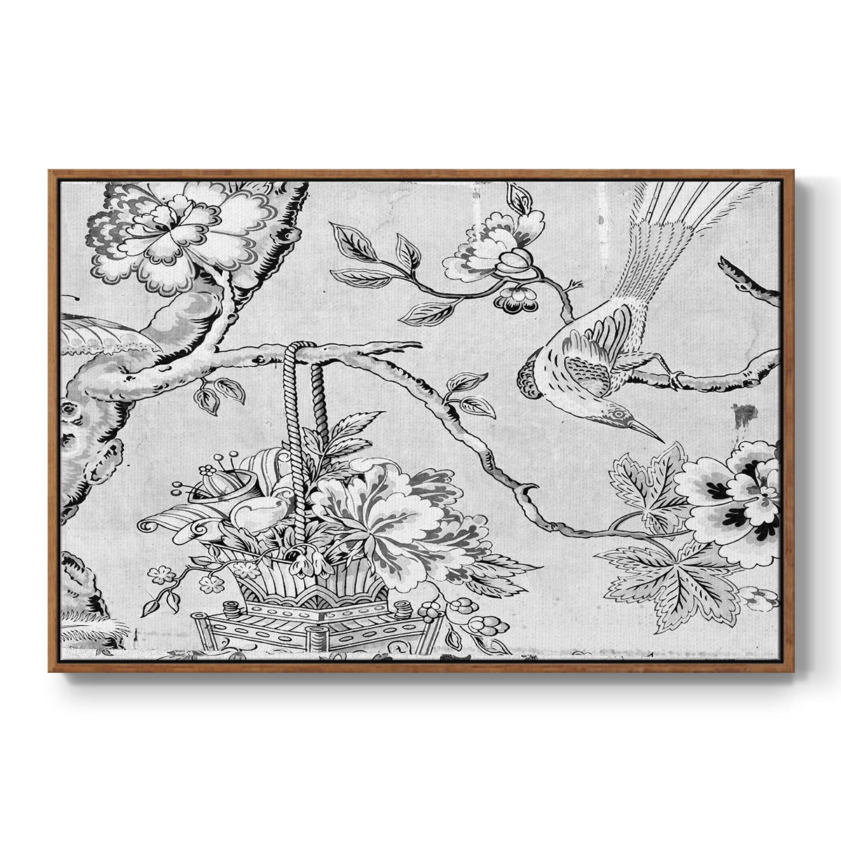 Vintage Abstract Print XIX - Floater Framed Canvas Print