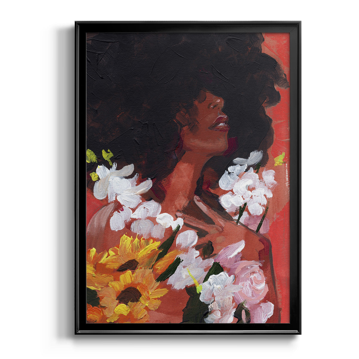 Through the Flowers II - Modern Framed Canvas Print