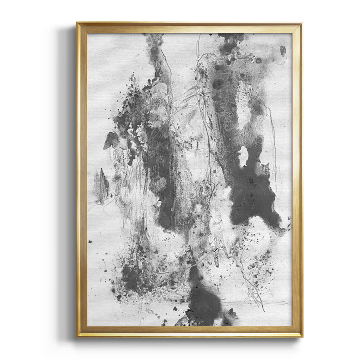 Graphite Abstract III - Modern Framed Canvas Print