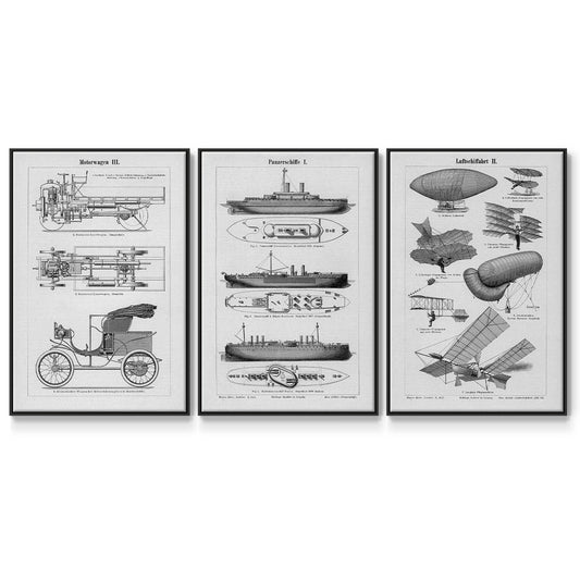 Industrial Flight - Floater Framed Canvas Set