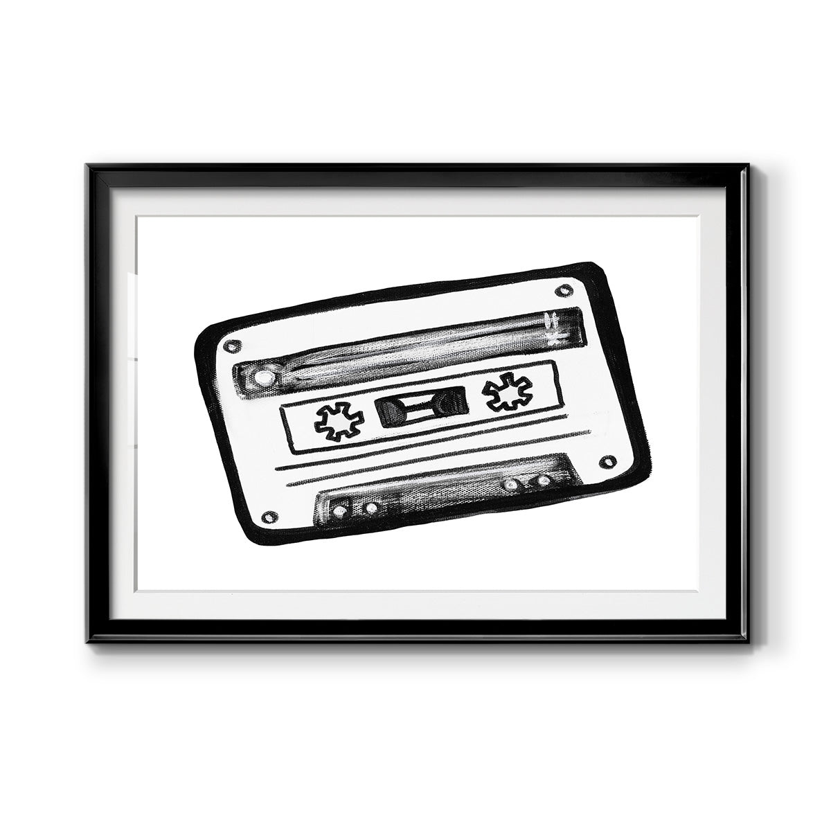 Cassette Sketch Premium Framed Print - Ready to Hang