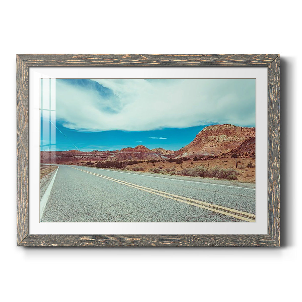 New Mexico Drive I - Barnwood Framed Art Print