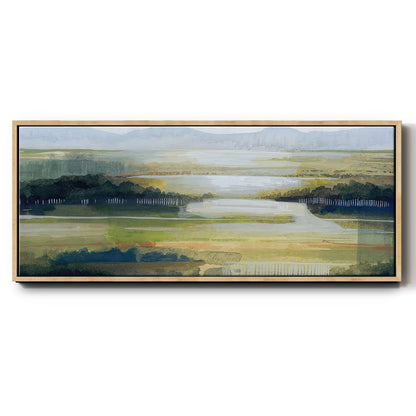 Lime Strata II - Floater Framed Canvas Print