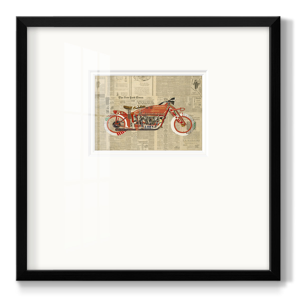 Vintage Red- Premium Framed Print Double Matboard