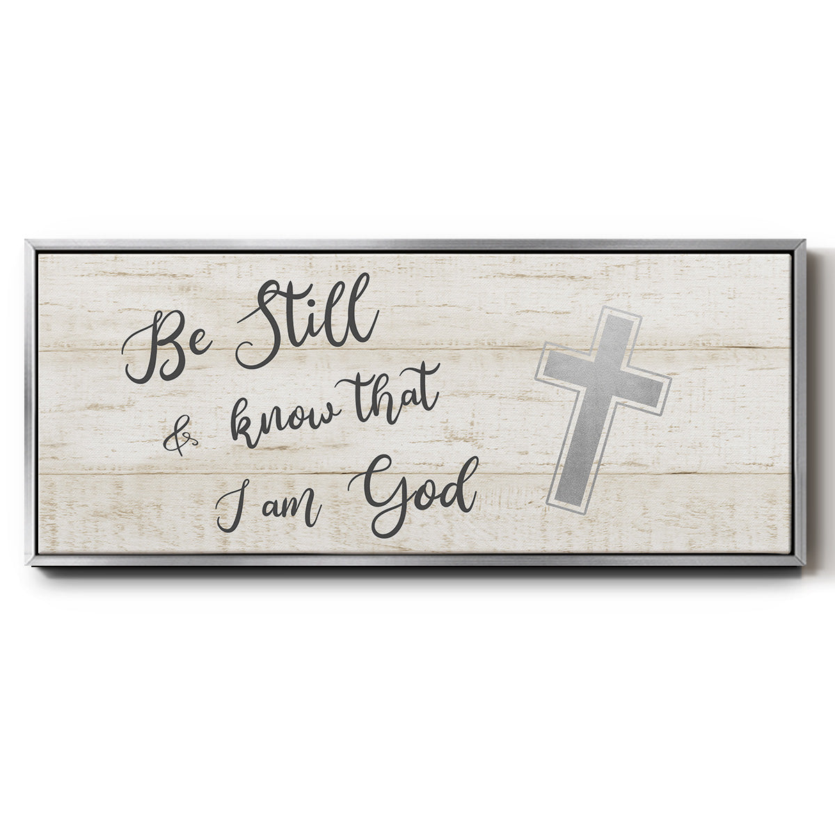 Be Still Cross - Floater Framed Canvas Print