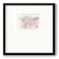 Pink Cheetah Map - Double Matboard Framed Print