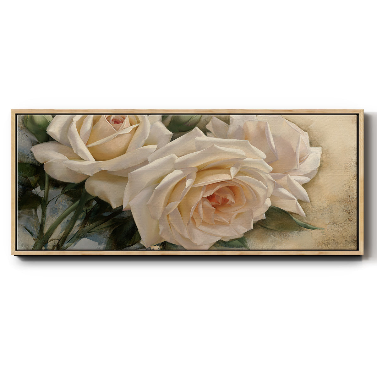 La Roseraie I - Floater Framed Canvas Print