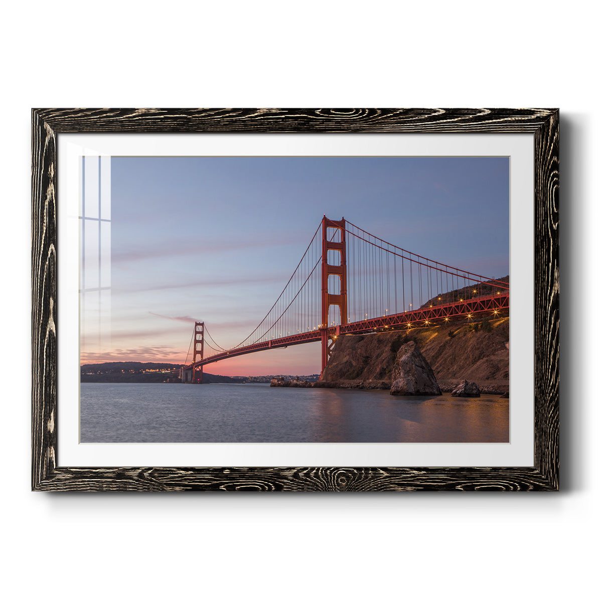 Golden Gate Span - Barnwood Framed Art Print