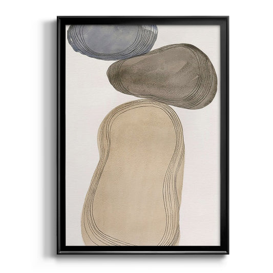River Rocks Contour I - Modern Framed Canvas Print