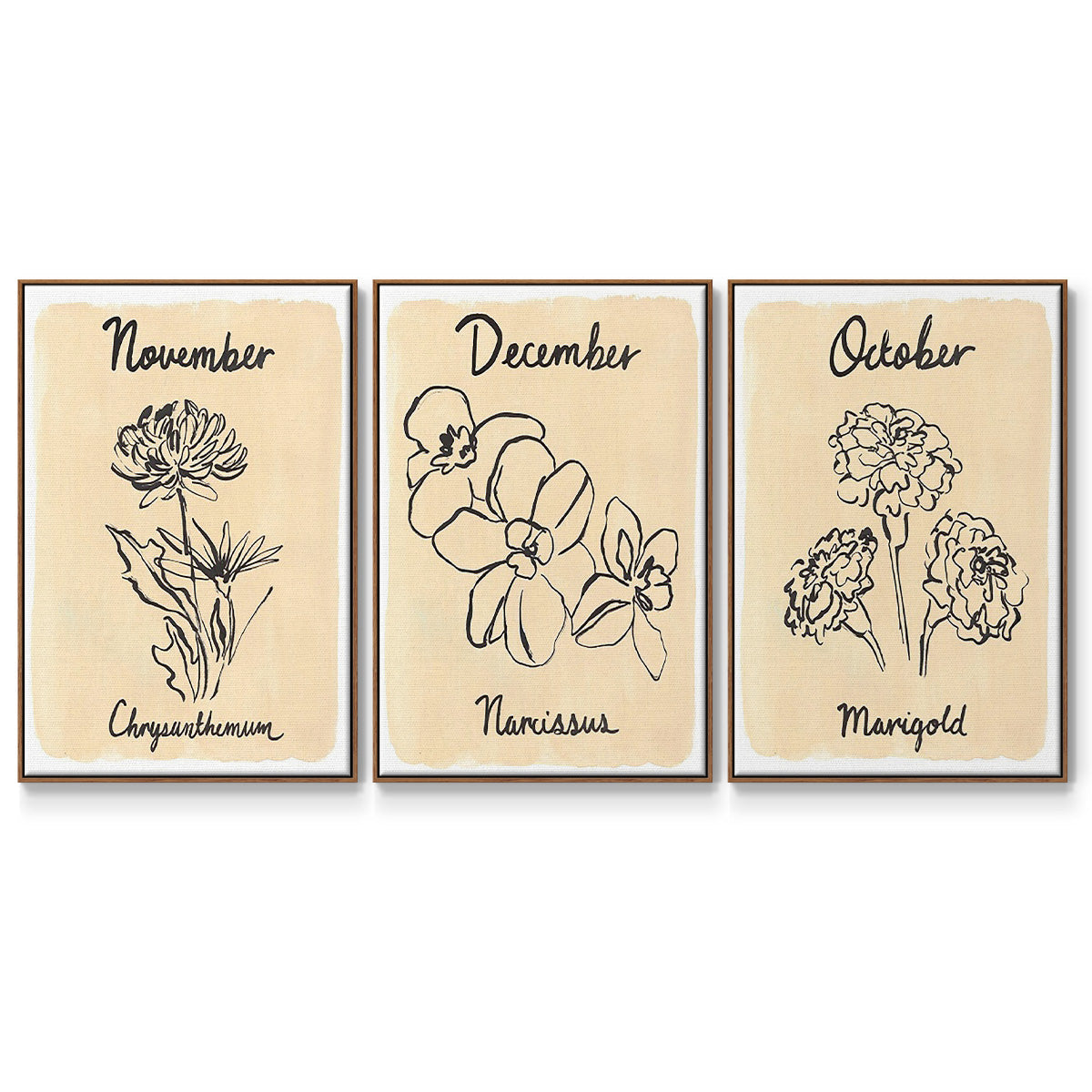 Birth Month X - Floater Framed Canvas Set