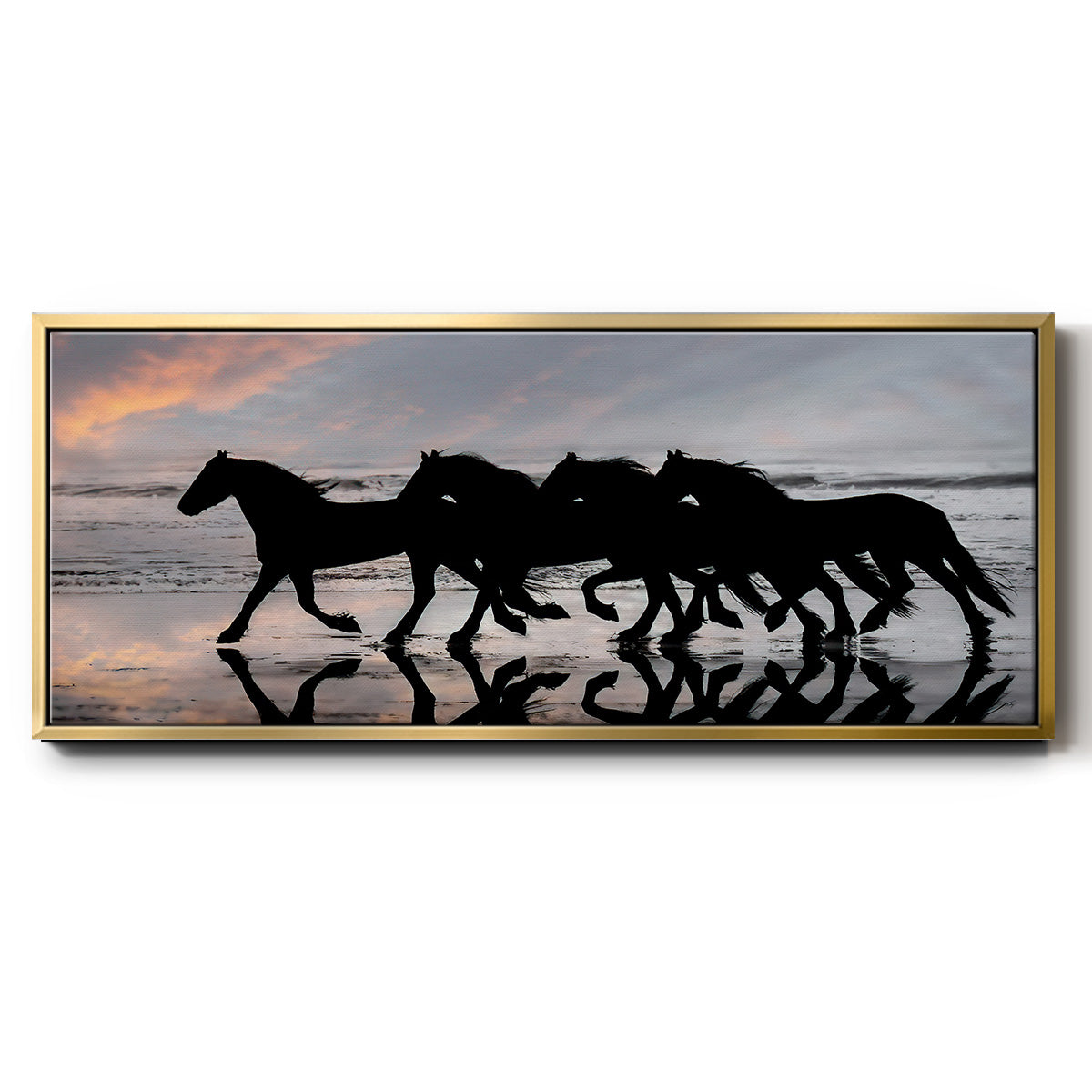 Beach Gallop - Floater Framed Canvas Print
