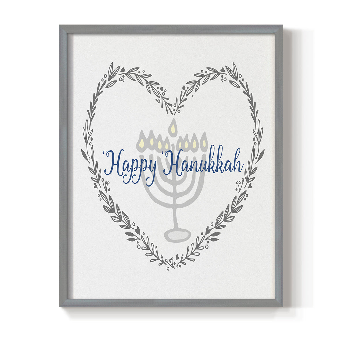 Hanukkah Heart - Restickable Framed Art Print
