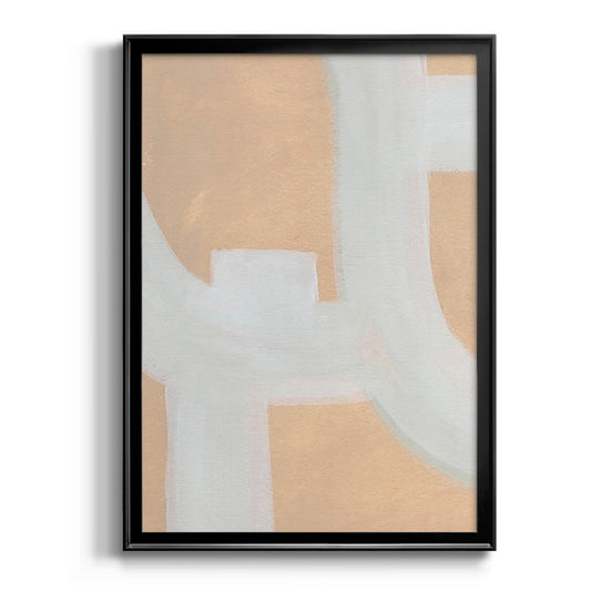 Neutral Winding Paths II - Modern Framed Canvas Print