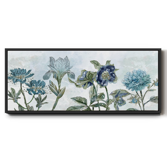 Vintage Shades of Blue - Floater Framed Canvas Print