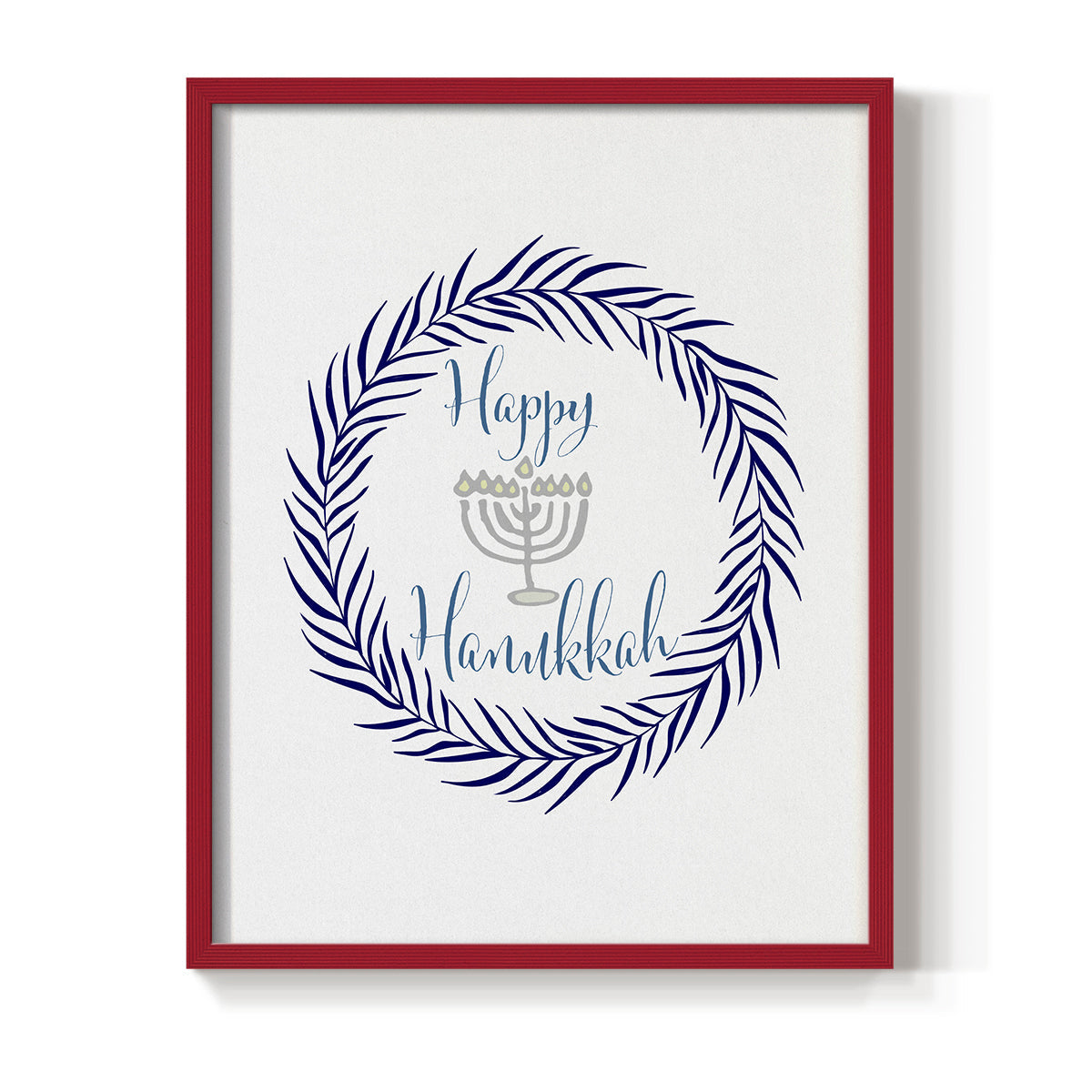Hanukkah Wreath - Restickable Framed Art Print