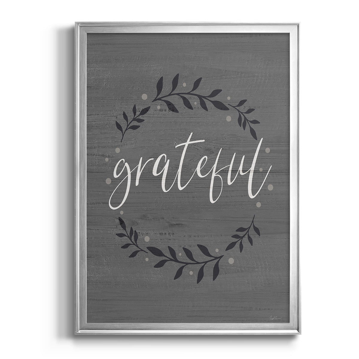 Grateful Wreath - Modern Framed Canvas Print
