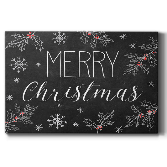 Merry Christmas Chalkboard - Canvas Art Print