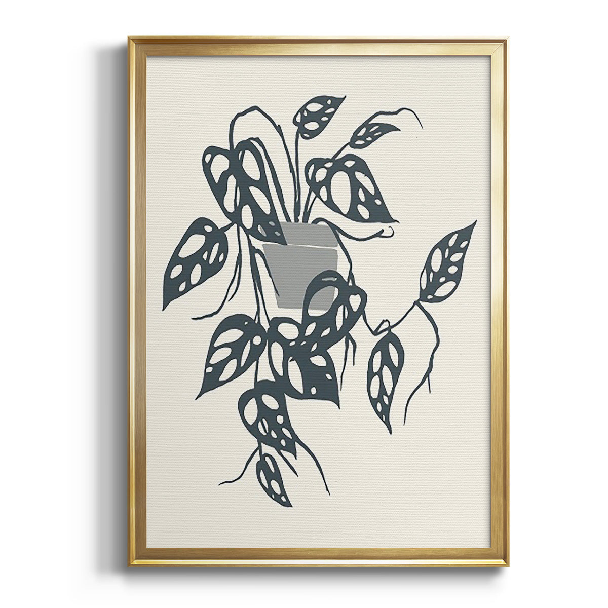 Growing Leaves VI - Modern Framed Canvas Print