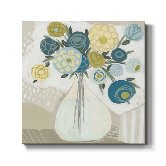 Blue Bohemian Bouquet I - Canvas Art Print